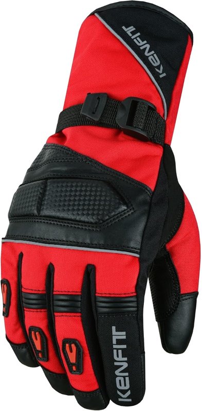 Winter Motorcycle Gloves Waterproof Leather Palm Carbon Armour Touchscreen