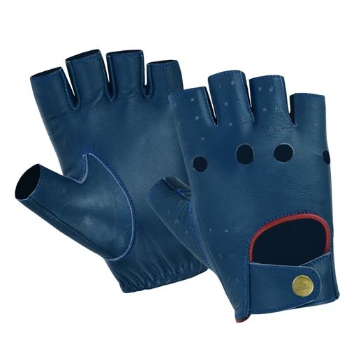 Diving gloves Blue Leather Men Women Fingerless Fashion Cycling KENFIT